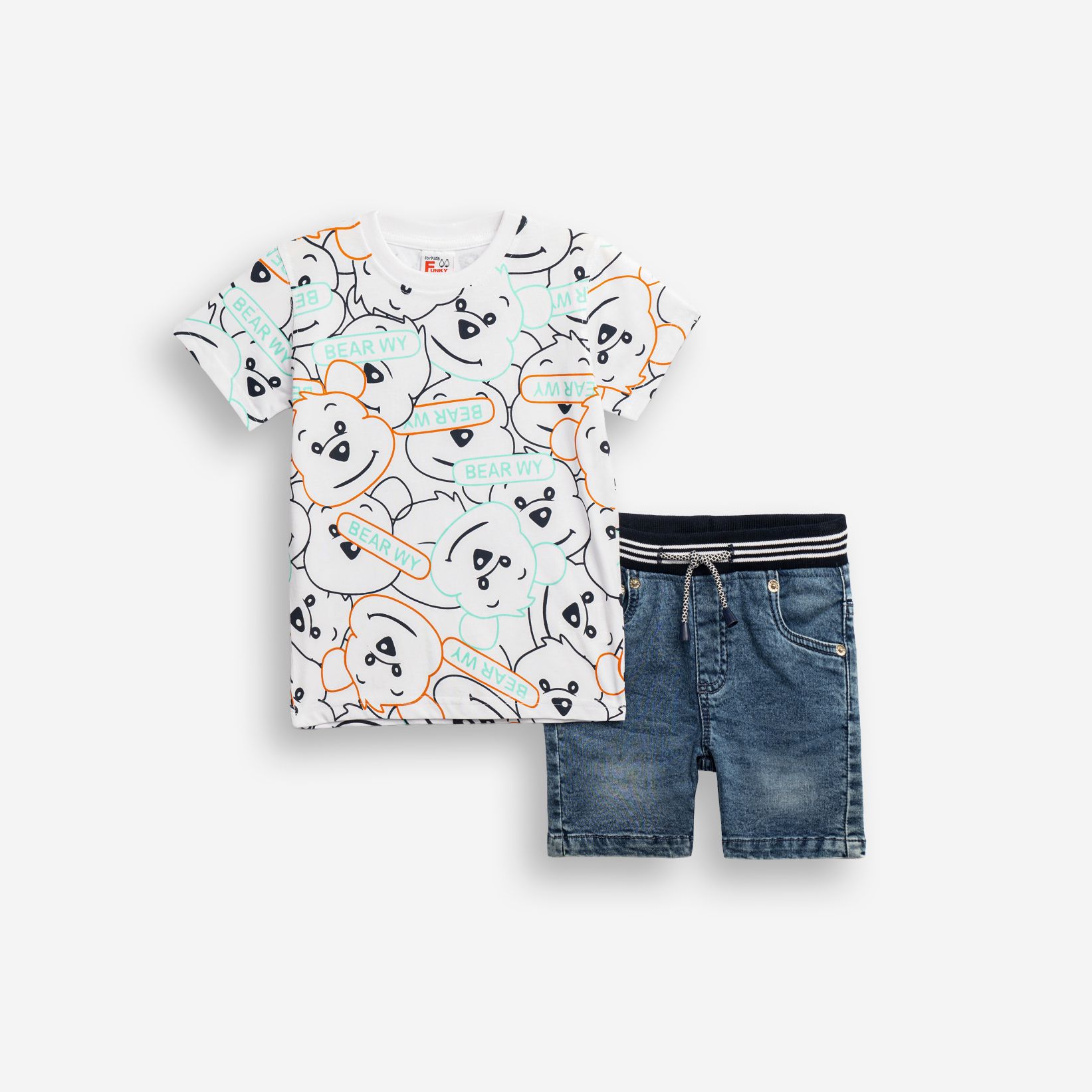 126-302101-1 Σετ με τζιν βερμούδα αγόρι For funky kids - Image 1