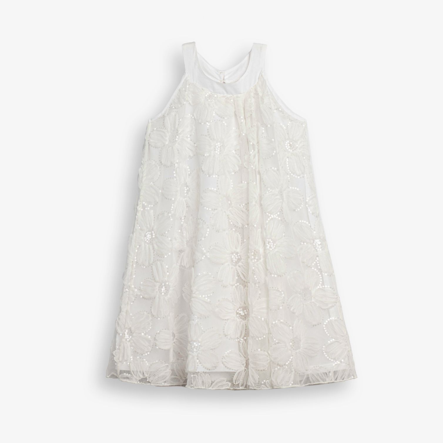 126-529133-1 Φόρεμα λευκό με παγιέτα κορίτσι For Funky Kids - Image 1