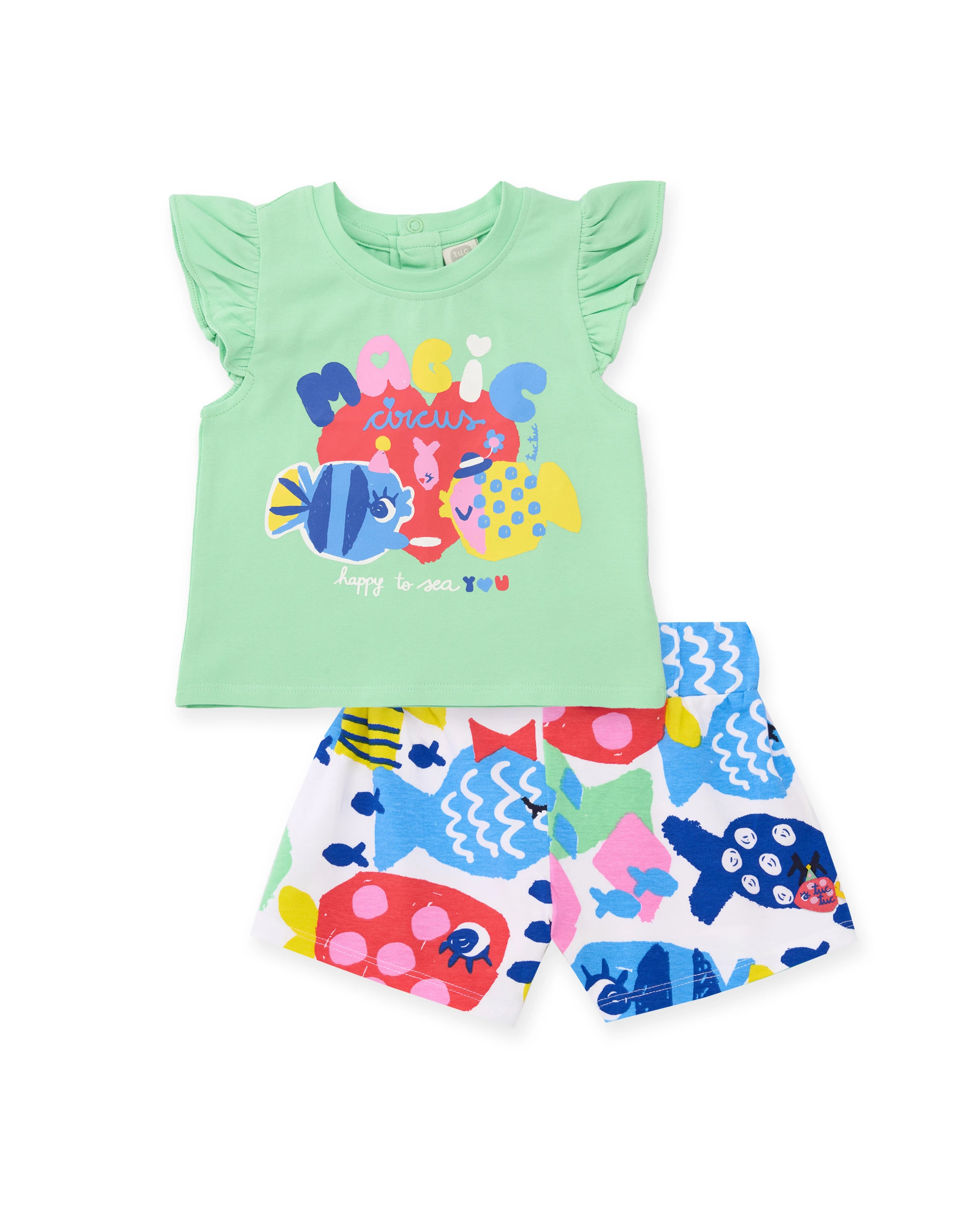 girls-knit-set-with-ruffled-sleeves Σετ σορτς κορίτσι Tuc tuc - Image 1
