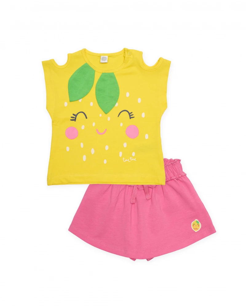 girls-knitted-set-with-shoulder-cut-outs (1) Σετ με σορτόφουστα μακό κορίτσι Tuc Tuc - Image 1