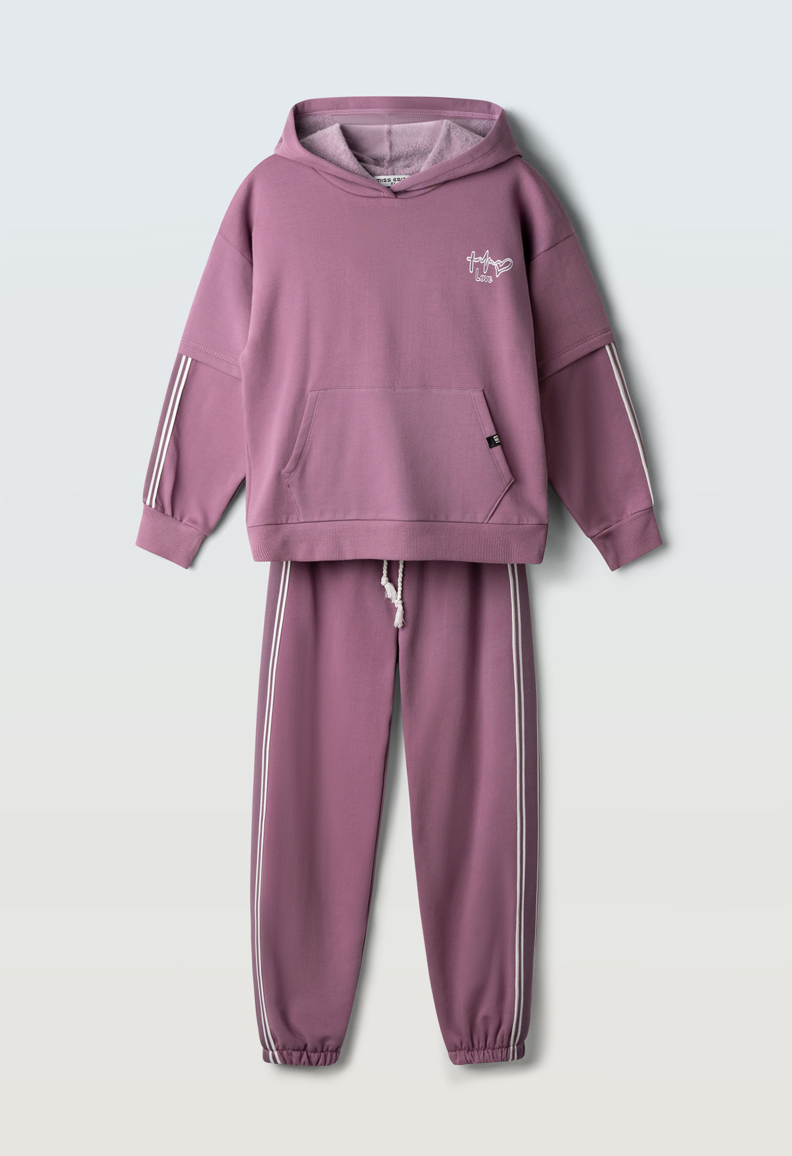 7025.1 Σετ φόρμες με επένδυση fleece κορίτσι μωβ Εβίτα - Image 1